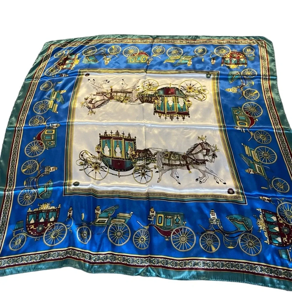 luxury vibes square silky scarf size 90cmx90cm - Picture 2 of 2